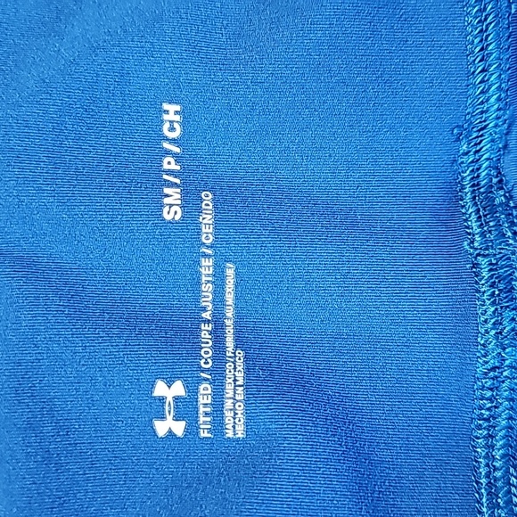 Under Armour Fitted Leggings Blue With Pockets Size Small - Picture 6 of 7